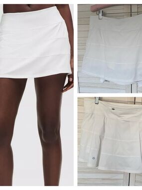 Lululemon Pace Rival White Skirt/Skort SZ 10 Athletic Activewear
